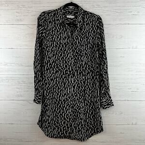 Equipment Leopard Print Silk Button Down Blouse Size S